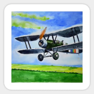 Biplane Watercolor Sticker